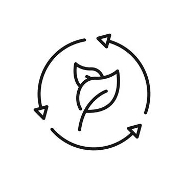Editable Icon of Leaf Eco Recycle, Vector illustration isolated on white ba.. Stock Illustration