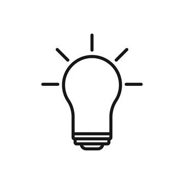 Editable Icon of Light Bulb, Vector illustration isolated on white backgrou.. Stock Illustration