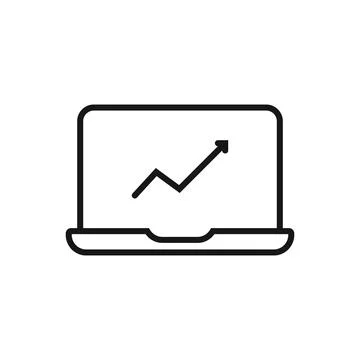 Editable Icon of Line Chart, Vector illustration isolated on white backgrou.. Stock Illustration