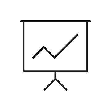 Editable Icon of Line Chart, Vector illustration isolated on white backgrou.. Illustrazione stock
