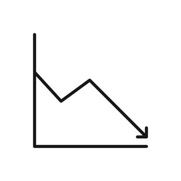 Editable Icon of Line Chart, Vector illustration isolated on white backgrou.. Illustrazione stock