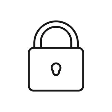 Editable Icon of Lock Padlock, Vector illustration isolated on white backgr.. Stock Illustration