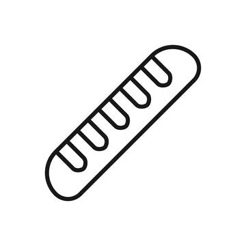 Editable Icon of Long Bread, Vector illustration isolated on white backgrou.. Stockillustratie