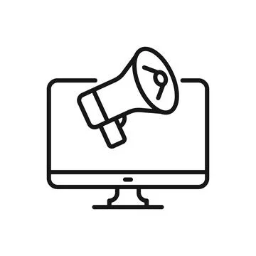 Editable Icon of Megaphone Announcement Computer, Vector illustration isola.. イラスト素材