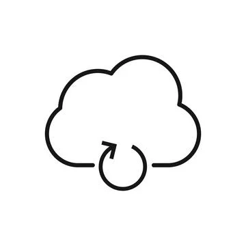 Editable Icon of Reload Cloud Computing, Vector illustration isolated on wh.. Stock Illustration