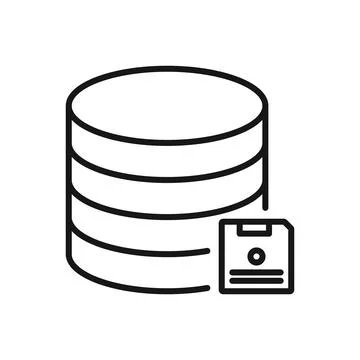 Editable Icon of Save Database, Vector illustration isolated on white backg.. Stock Illustration
