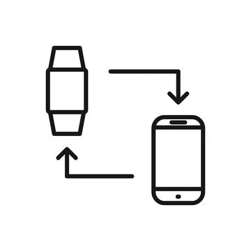 Editable Icon of Smartphone Smartwatch Connection, Vector illustration isol.. Stock Illustration