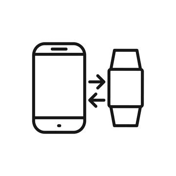 Editable Icon of Smartphone Smartwatch Connection, Vector illustration isol.. Stock Illustration