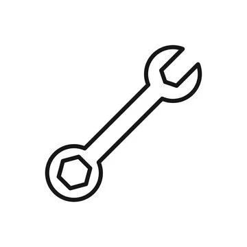 Editable Icon of Spanner or Wrench, Vector illustration isolated on white b.. Stock Illustration