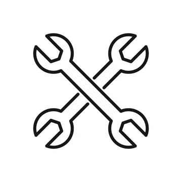 Editable Icon of Spanner or Wrench, Vector illustration isolated on white b.. Stock Illustration
