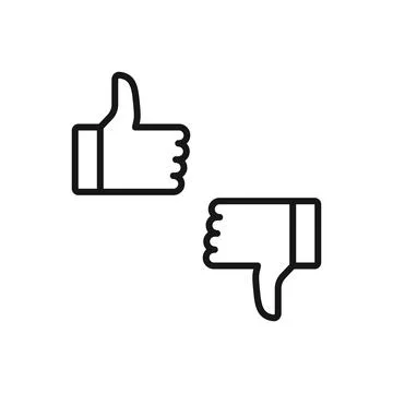 Editable Icon of Thumbs up and Thumbs Down, Vector illustration isolated on.. 스톡 일러스트