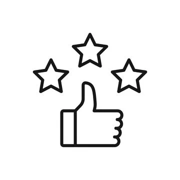 Editable Icon of Thumbs up Star Rating, Vector illustration isolated on whi.. Stock Illustration