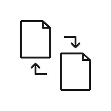 Editable Icon of Transfer File , Vector illustration isolated on white back.. Stock Illustration