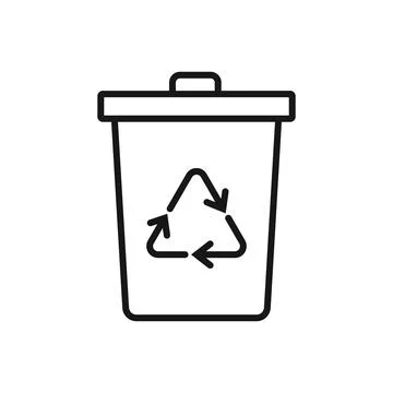 Editable Icon of Trash Bin Recycle, Vector illustration isolated on white b.. Illustrazione stock