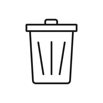 Editable Icon of Trash Bin, Vector illustration isolated on white backgroun.. Illustrazione stock