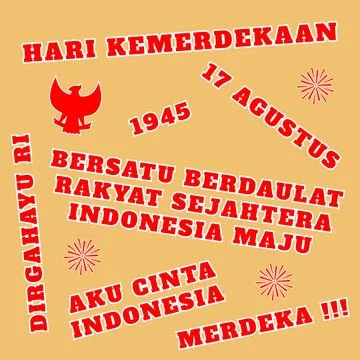 Editable Indonesia Independence Day Typography Poster Stock Illustration