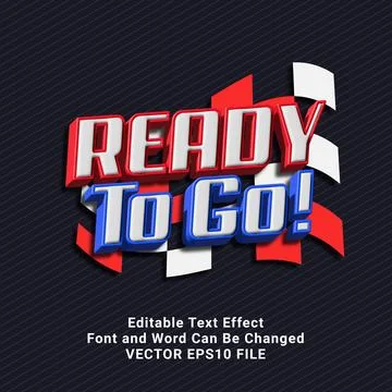 Editable inflate ready to go text effect Stock Illustration