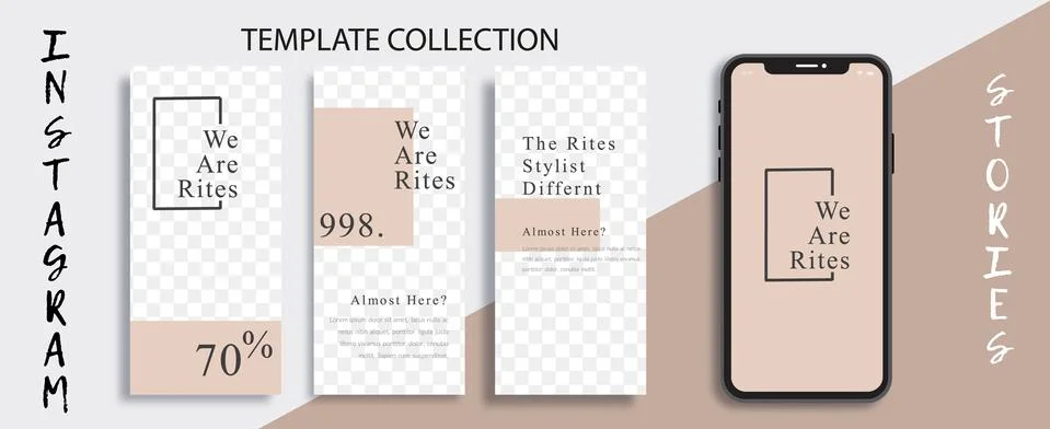 Editable Instagram Stories Five Template. Vector Illustration. Stock Illustration