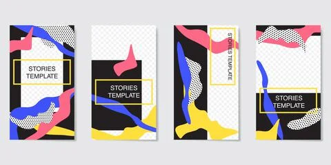 Editable Instagram Stories template. Streaming.Creative people collection. Stock Illustration