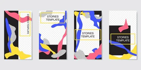 Editable Instagram Stories template. Streaming.Creative people collection. Stock Illustration