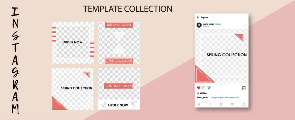 Editable Instagram Stories Template. Vector Illustration. Stock Illustration