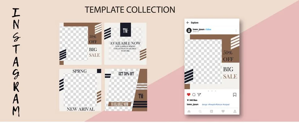 Editable Instagram Stories Template. Vector Illustration. Stock Illustration