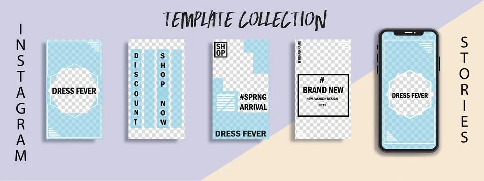 Editable Instagram Stories Template. Vector Illustration Stock Illustration