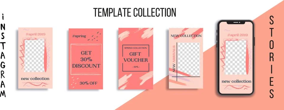 Editable Instagram Stories Template. Vector Illustration Stock Illustration