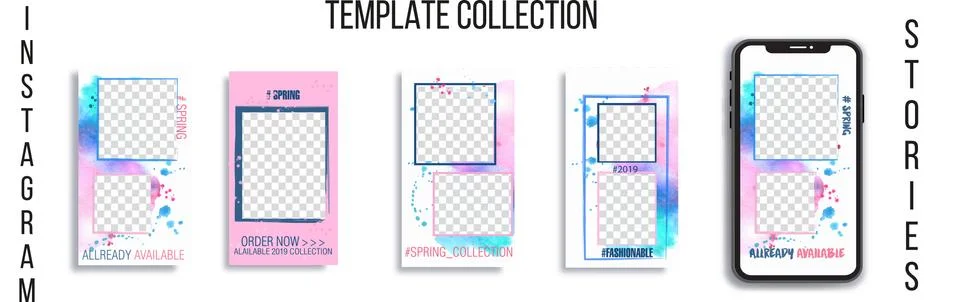 Editable Instagram Stories Template. Vector Illustration Stock Illustration