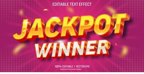 Editable jackpot winner vector 3d text effect with modern style design Stock Illustration