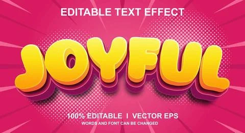 Editable joyful vector text effect with modern style design Stock Illustration