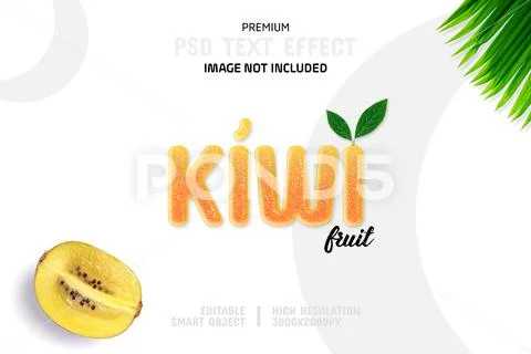Editable Kiwifruit PSD Text Effect Template Modèle PSD