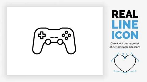 Editable line icon of a game controller Stock Illustration