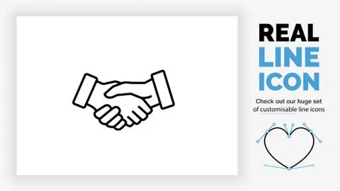 Editable line icon of a handshake Stock Illustration