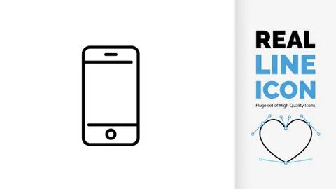 Editable line icon of a phone Stock Illustration