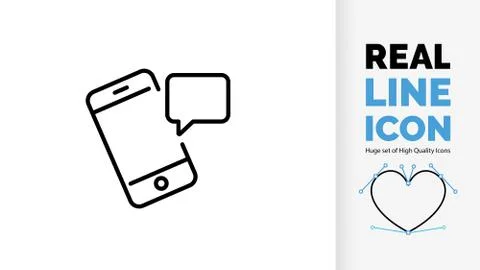 Editable line icon of a phone Stock Illustration