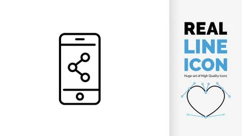 Editable line icon of a phone Stock Illustration