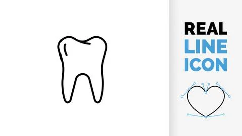 Editable line icon of a tooth Stock Illustration
