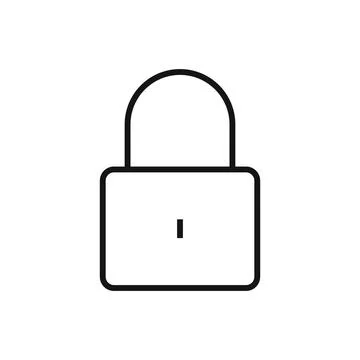Editable lock padlock line icon. Vector illustration isolated on white backgr Stock Illustration