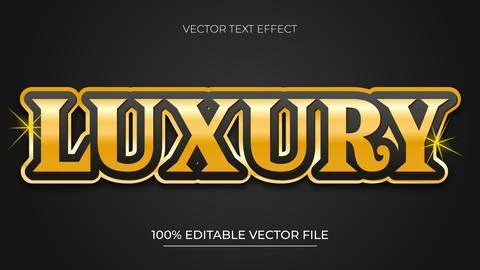 Editable Luxury text effect With Black and Gold Color Stock Illustration