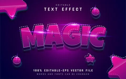 Editable magic text effect Stock Illustration