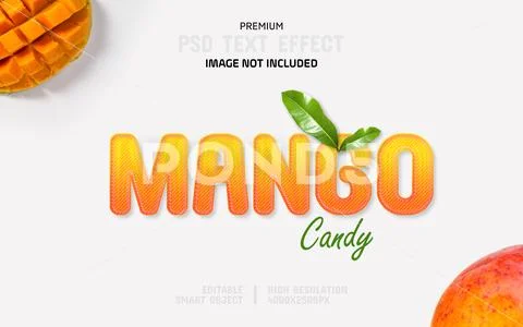 Editable Mango Candy PSD Text Effect Template PSDテンプレート
