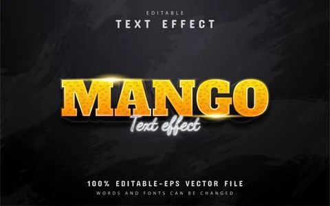 Editable mango text effect Stock Illustration