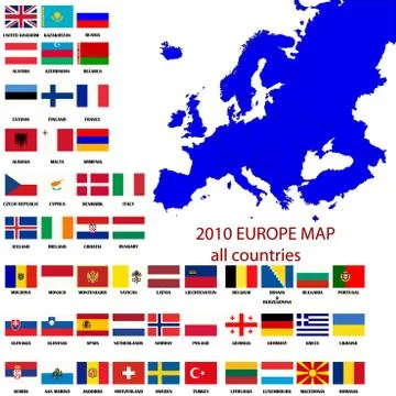 Editable map of Europe Stock Illustration