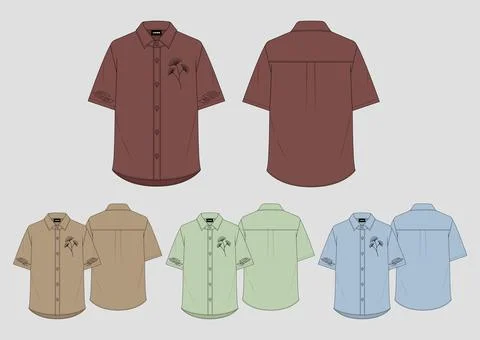 Editable Men Shirt Design Template for Fashion Presentation Illustrazione stock