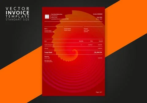 Editable Modern Abstract Creative Professional Invoice template. Vector incoive  Stock Illustration