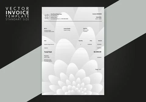 Editable Modern Abstract Creative Professional Invoice template. Vector incoive  Stock Illustration
