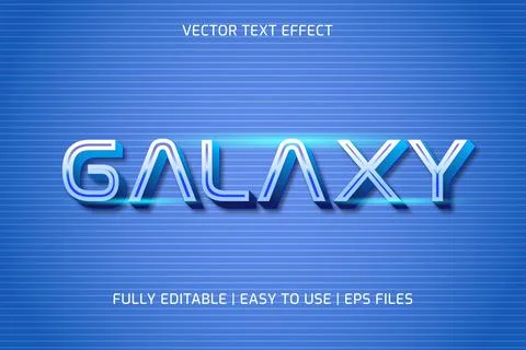 Editable modern vector text effect galaxy Stock Illustration