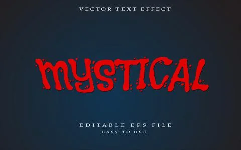 Editable mystical red text effect with blood and mosaic tiles texture Stock Illustration