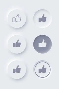 Editable neomorphic interface elements. Buttons like and dislike round shapes Stock Illustration